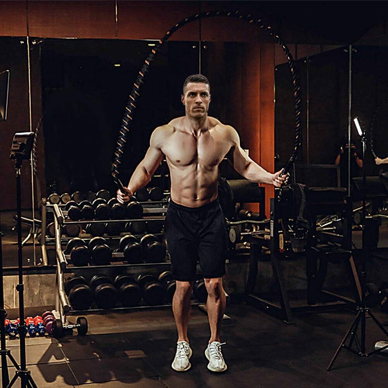 Proud Panda Heavy Jump Ropes for Fitness 5LB  Weighted Adult Skipping Rope Exercise Battle Ropes for Men & Women  Total Body Workouts  Power Training in Gym to Improve Strength and Building Muscle(1.5''9.2 ft) - Image 4